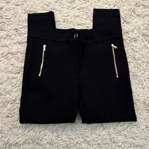 LOFT Black Pants with Gold Zippers Size 12